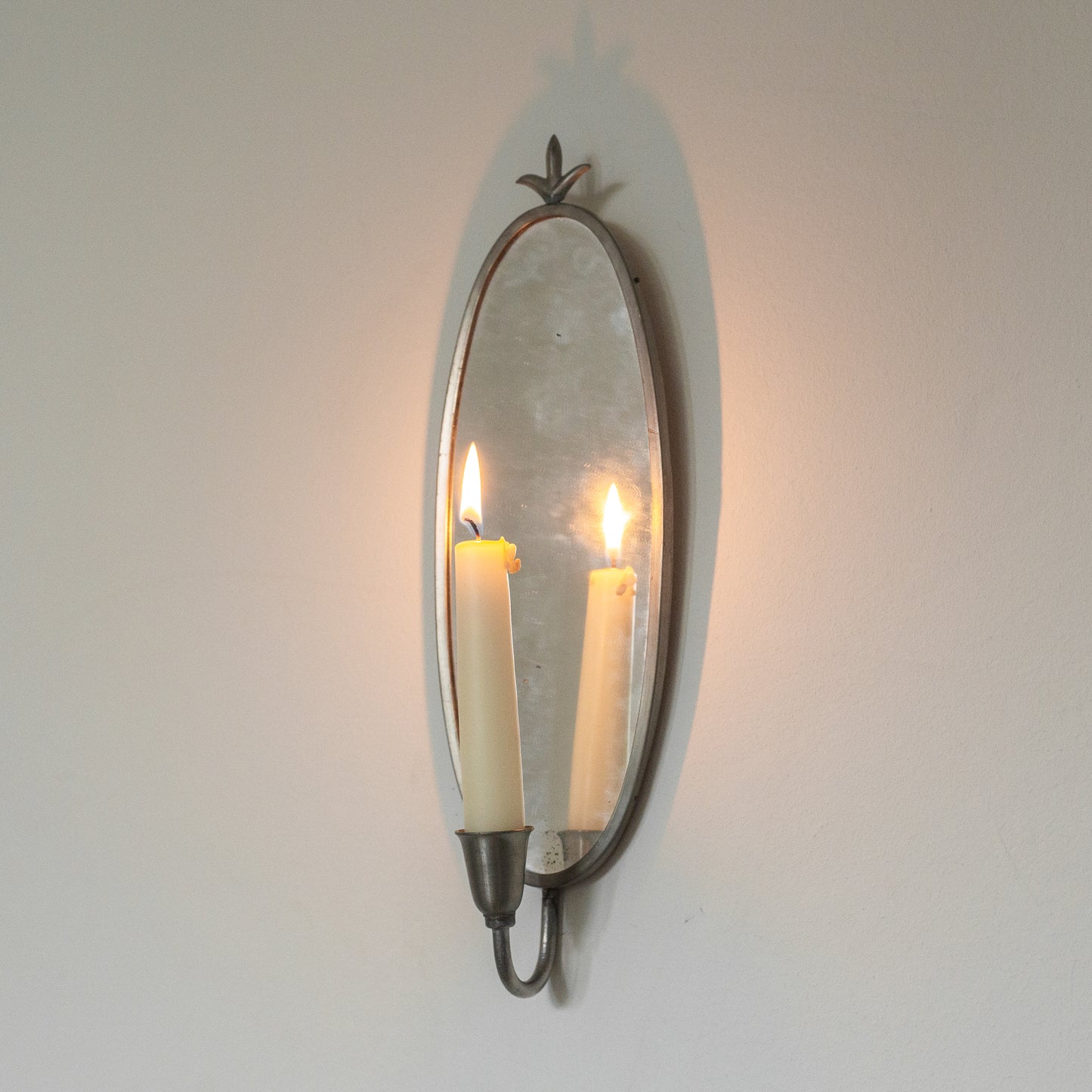 Swedish Grace pewter mirror sconce, Sweden. 1920's.