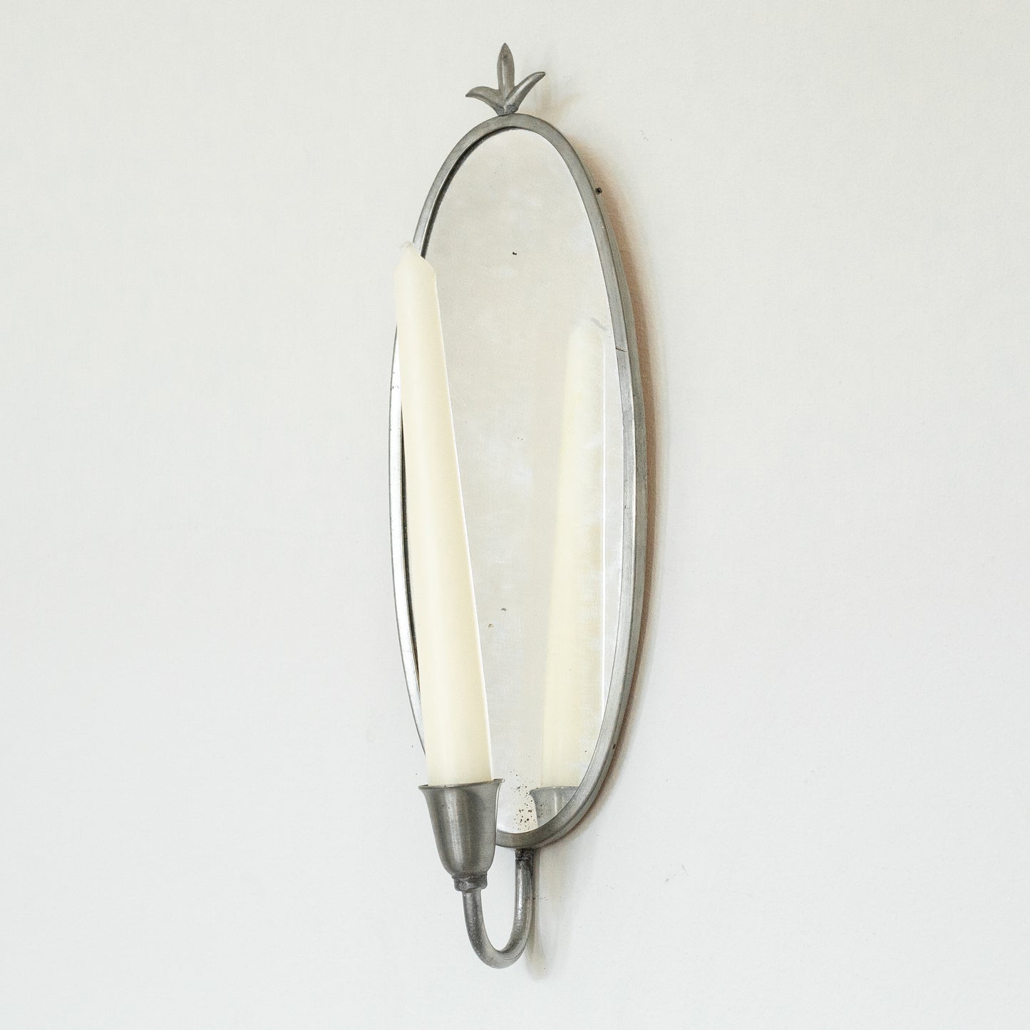 Swedish Grace pewter mirror sconce, Sweden. 1920's.