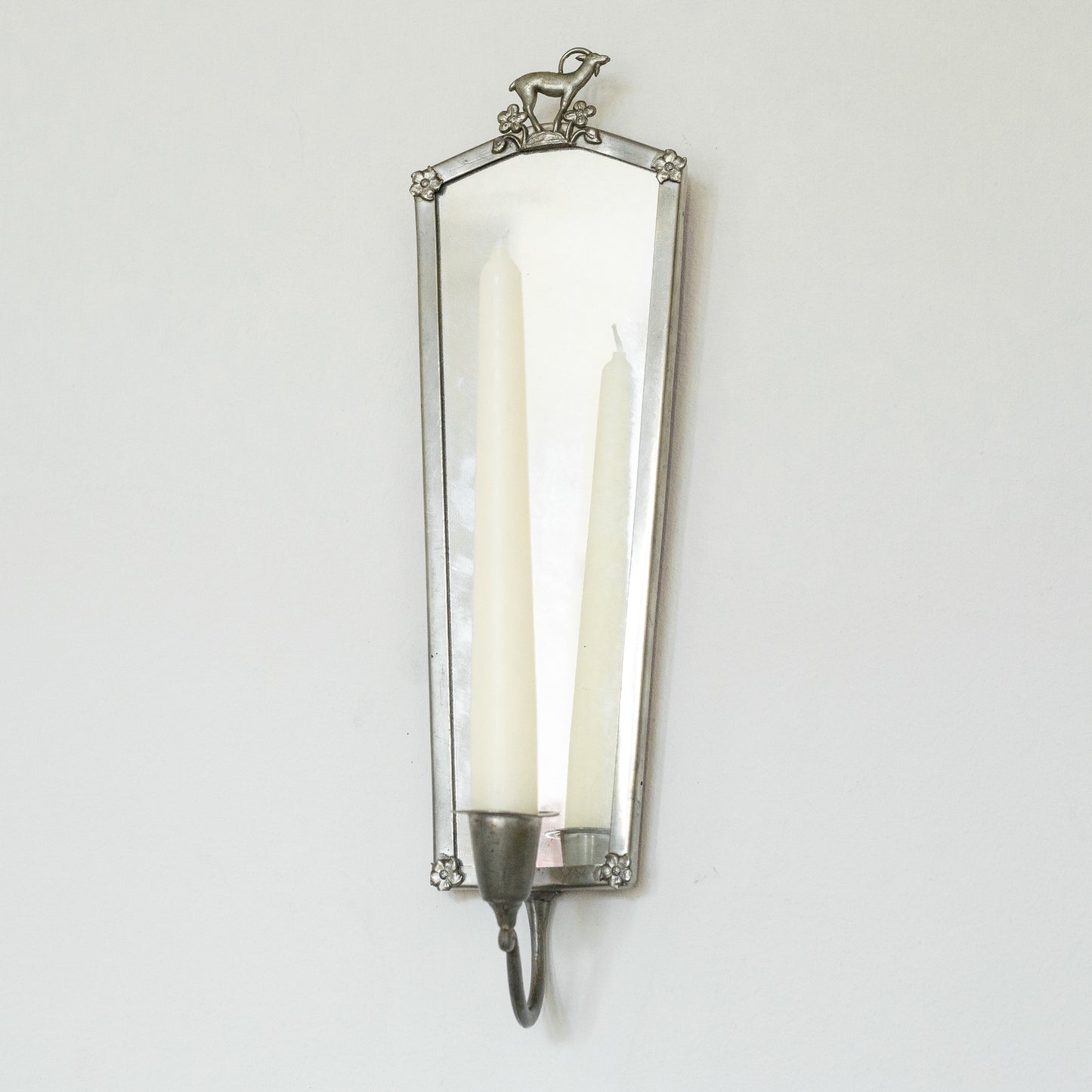 Swedish Grace pewter mirror sconce, Sweden. 1920's.
