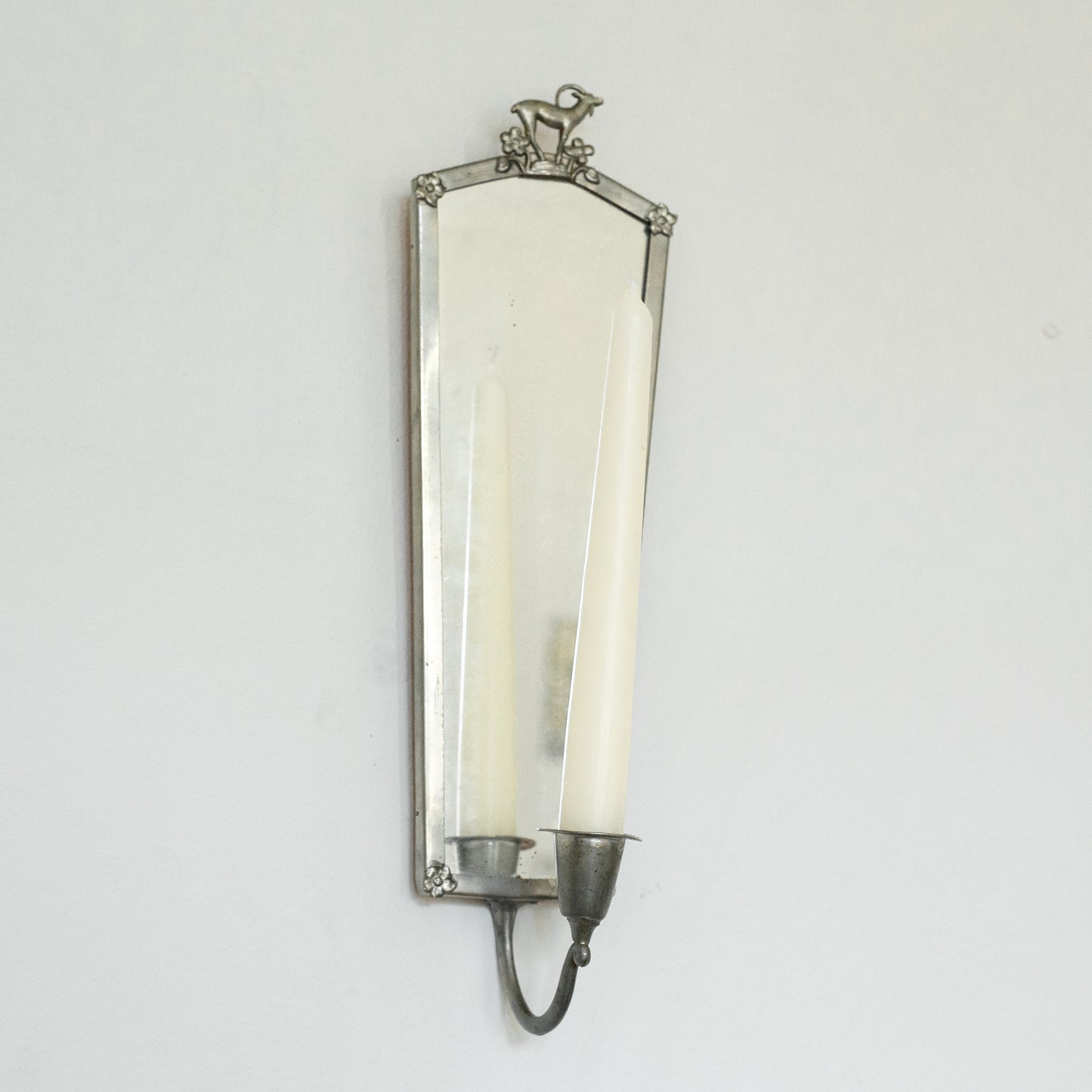 Swedish Grace pewter mirror sconce, Sweden. 1920's.