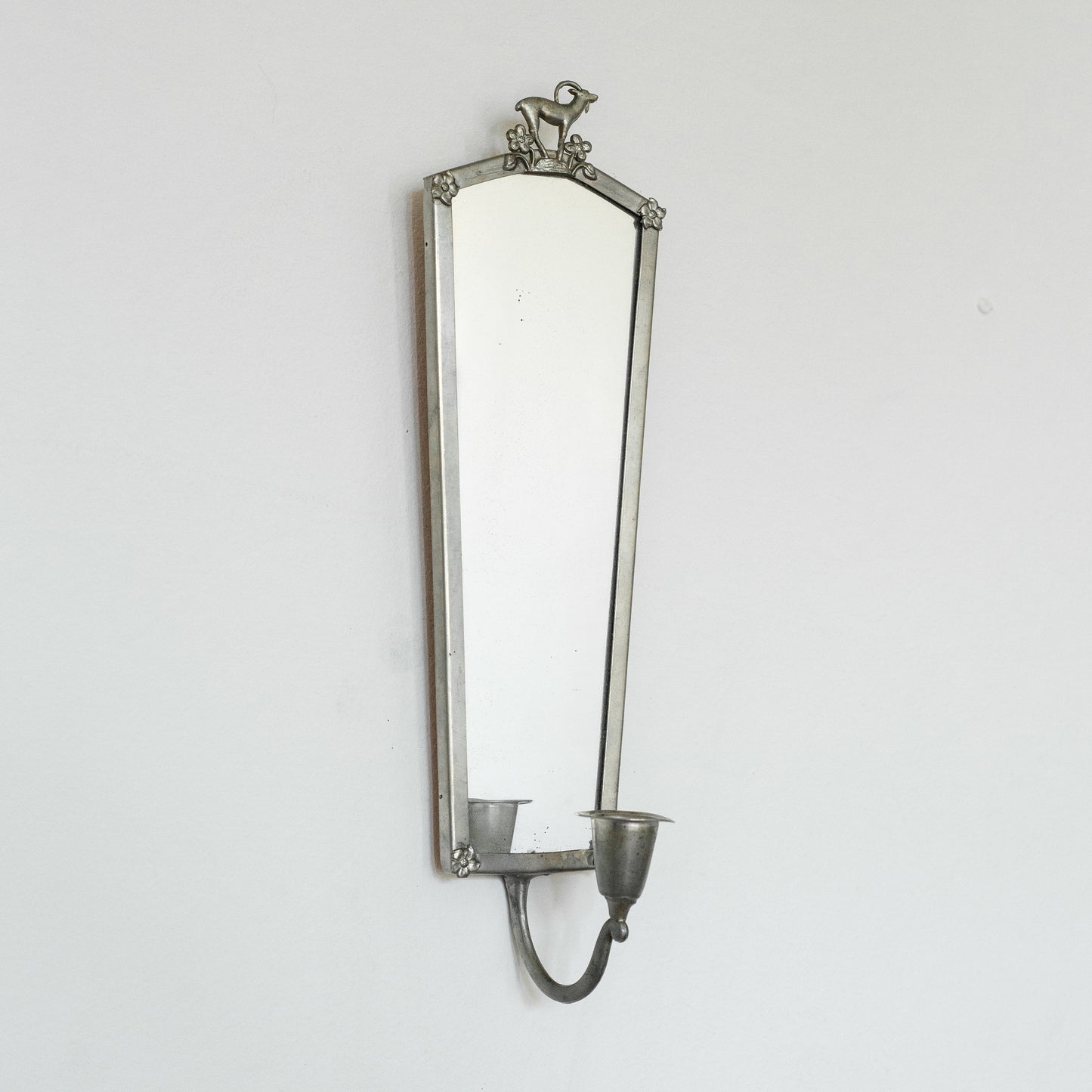 Swedish Grace pewter mirror sconce, Sweden. 1920's.