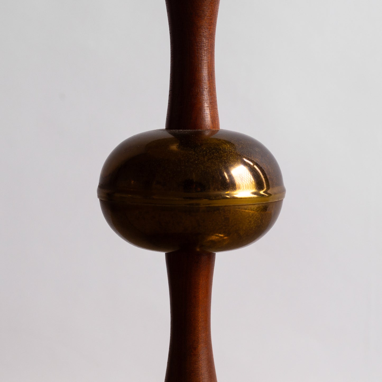 Teak and Brass Table Lamp, Denmark. 1950's.