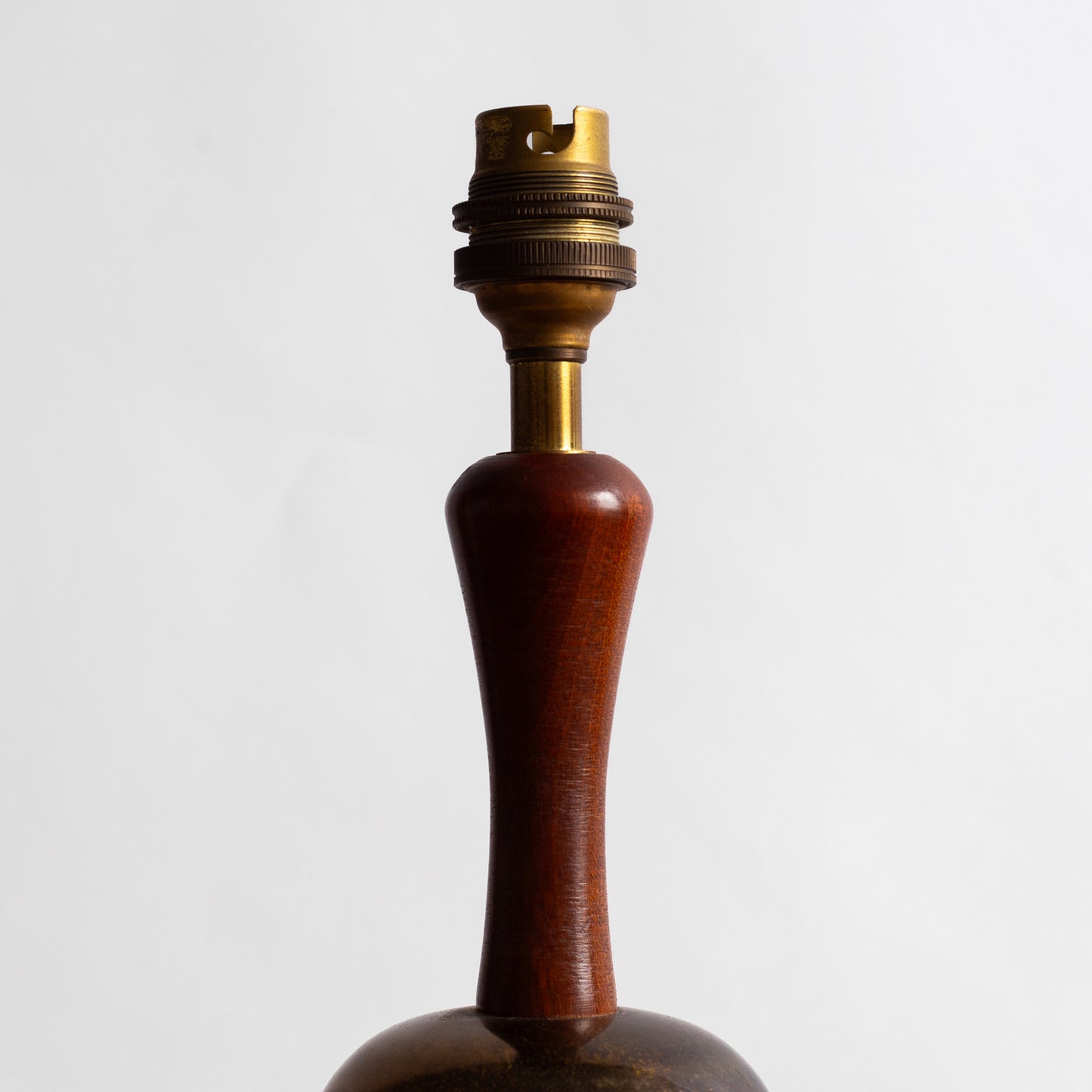 Teak and Brass Table Lamp, Denmark. 1950's.