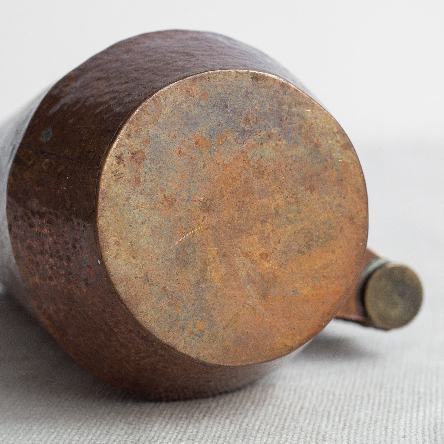 Unique Arts and Crafts copper lidded pitcher, England. Early 20th Century.
