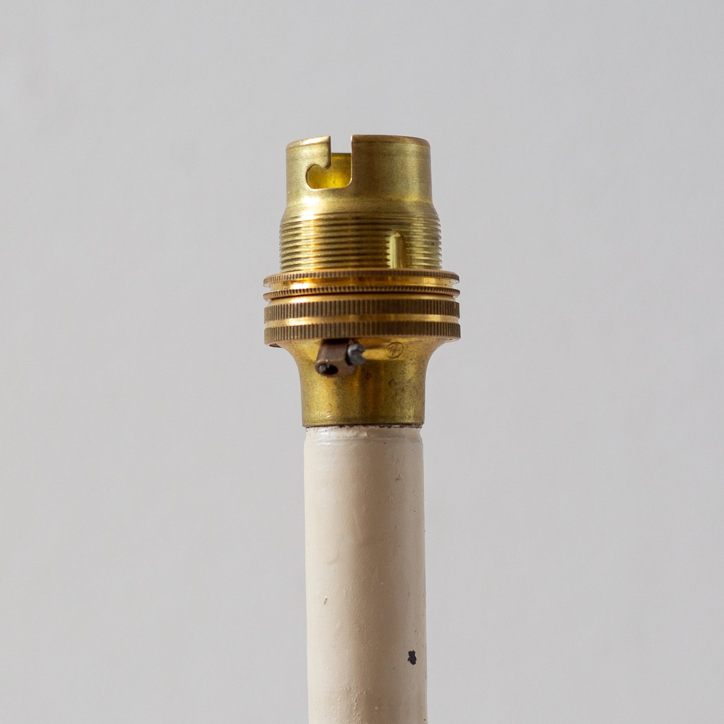 Unique Hardwood and Painted Steel Table Lamp, England. Early C20th.