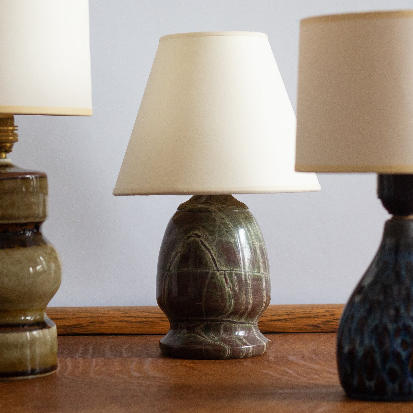 Serpentine Stone Table Lamp, England. 1930’s.
