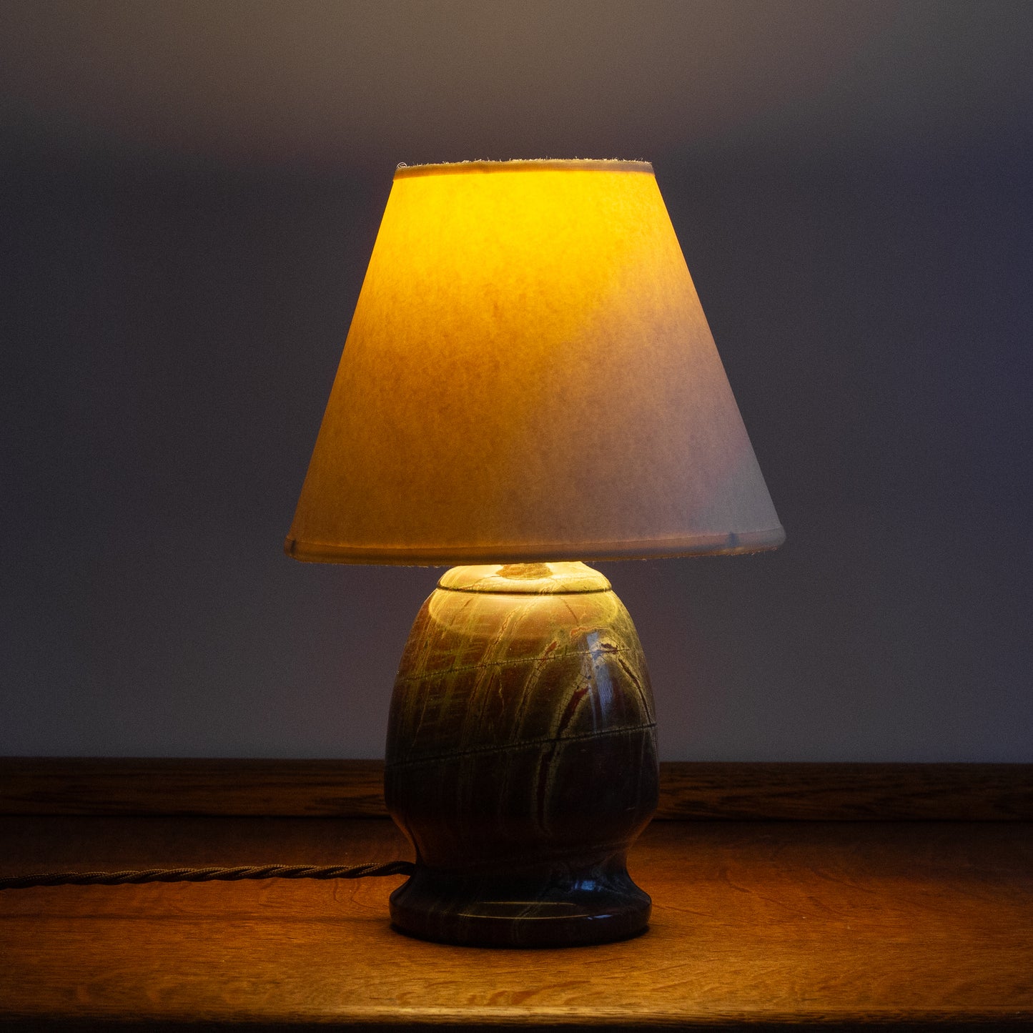 Serpentine Stone Table Lamp, England. 1930’s.