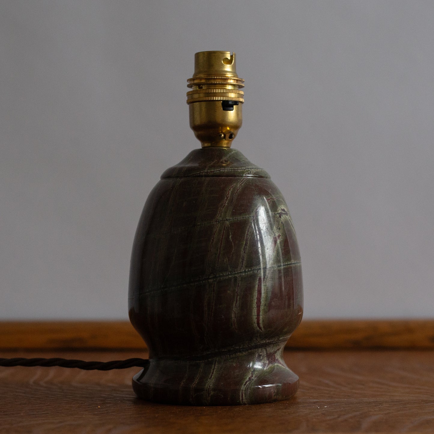 Serpentine Stone Table Lamp, England. 1930’s.
