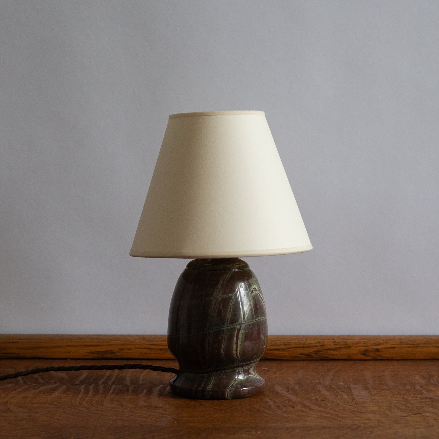 Serpentine Stone Table Lamp, England. 1930’s.