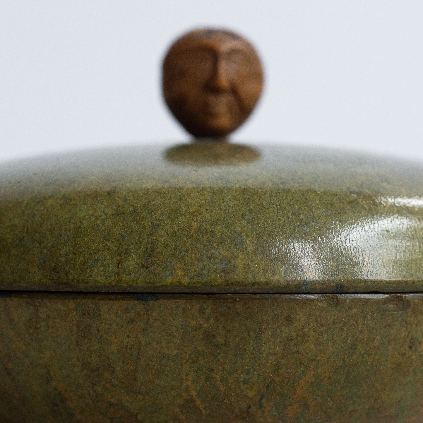 Rare lidded 'Janus' box, Ebena, Belgium. 1920's.