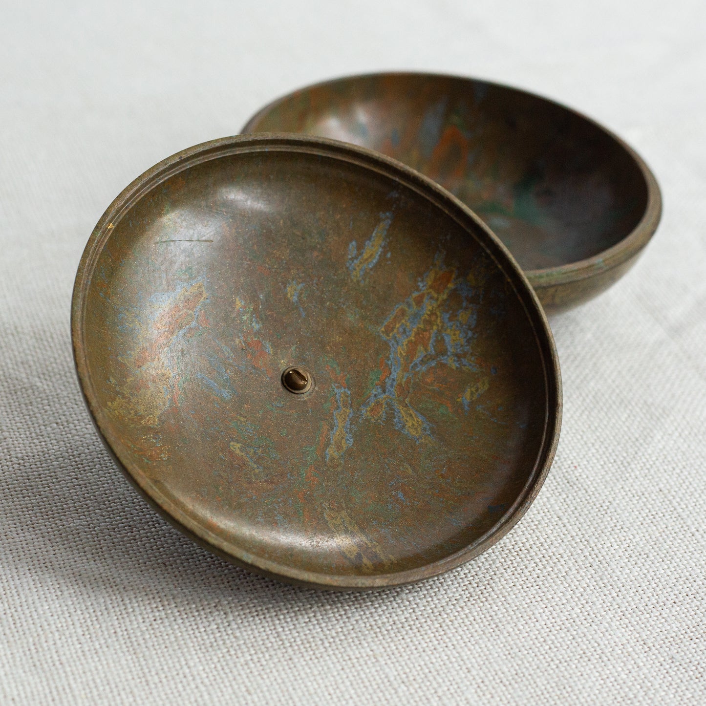 Rare lidded 'Janus' box, Ebena, Belgium. 1920's.