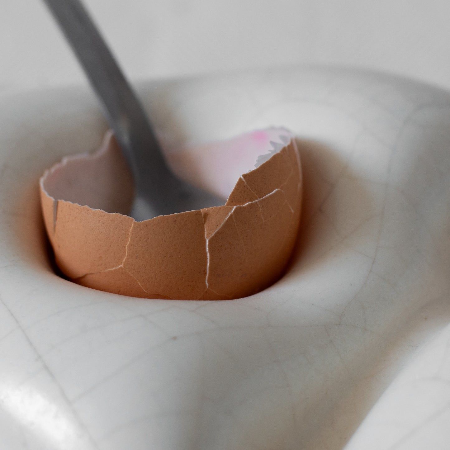 Unique Sculptural Ceramic Egg Holder with Spoon, Portugal. Late C20th.