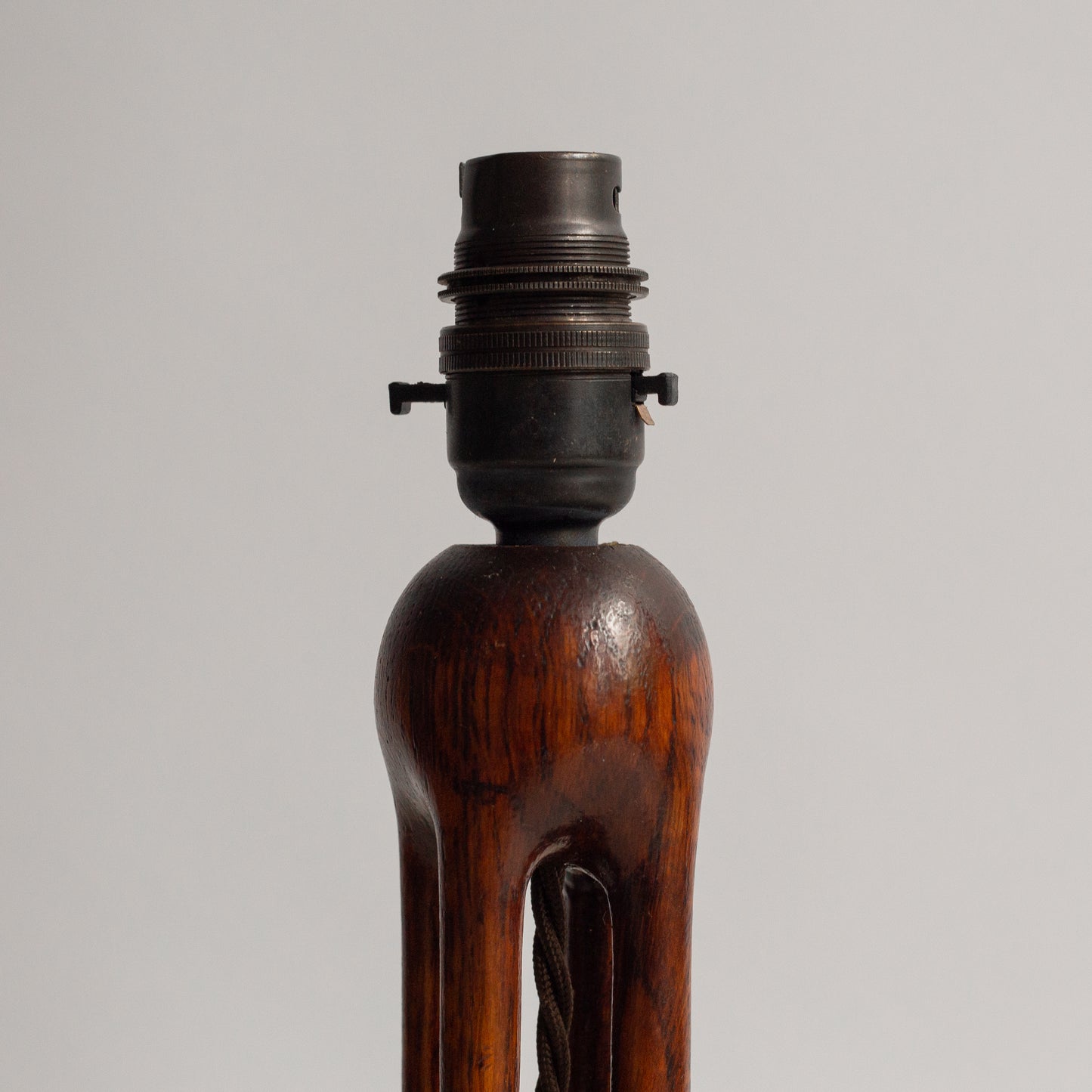Organic Design oak table lamp, France. 1930's.