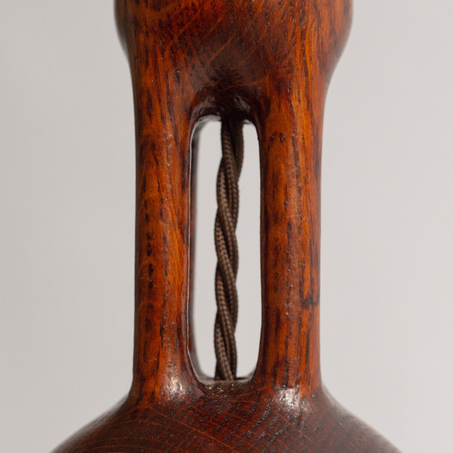 Organic Design oak table lamp, France. 1930's.