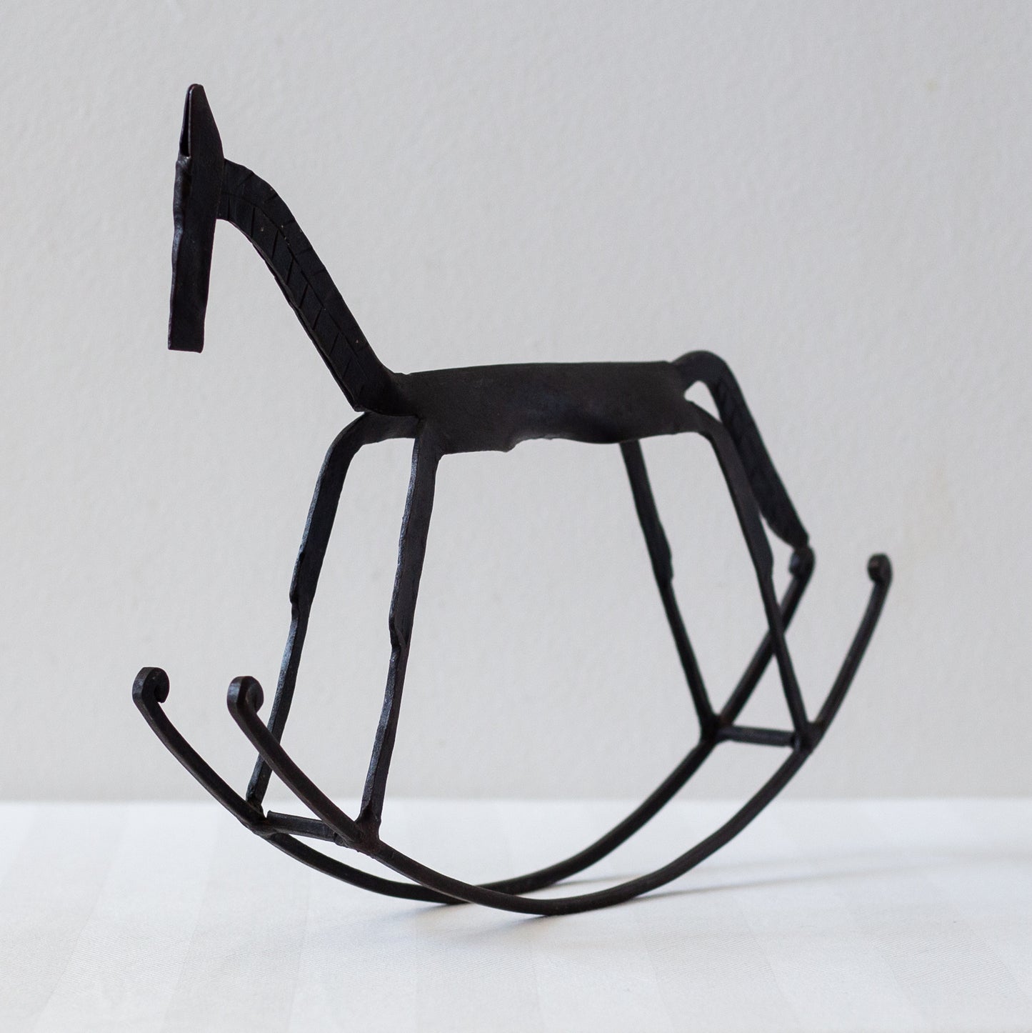 Iron Rocking Horse Sculpture, Mid-20th Century.