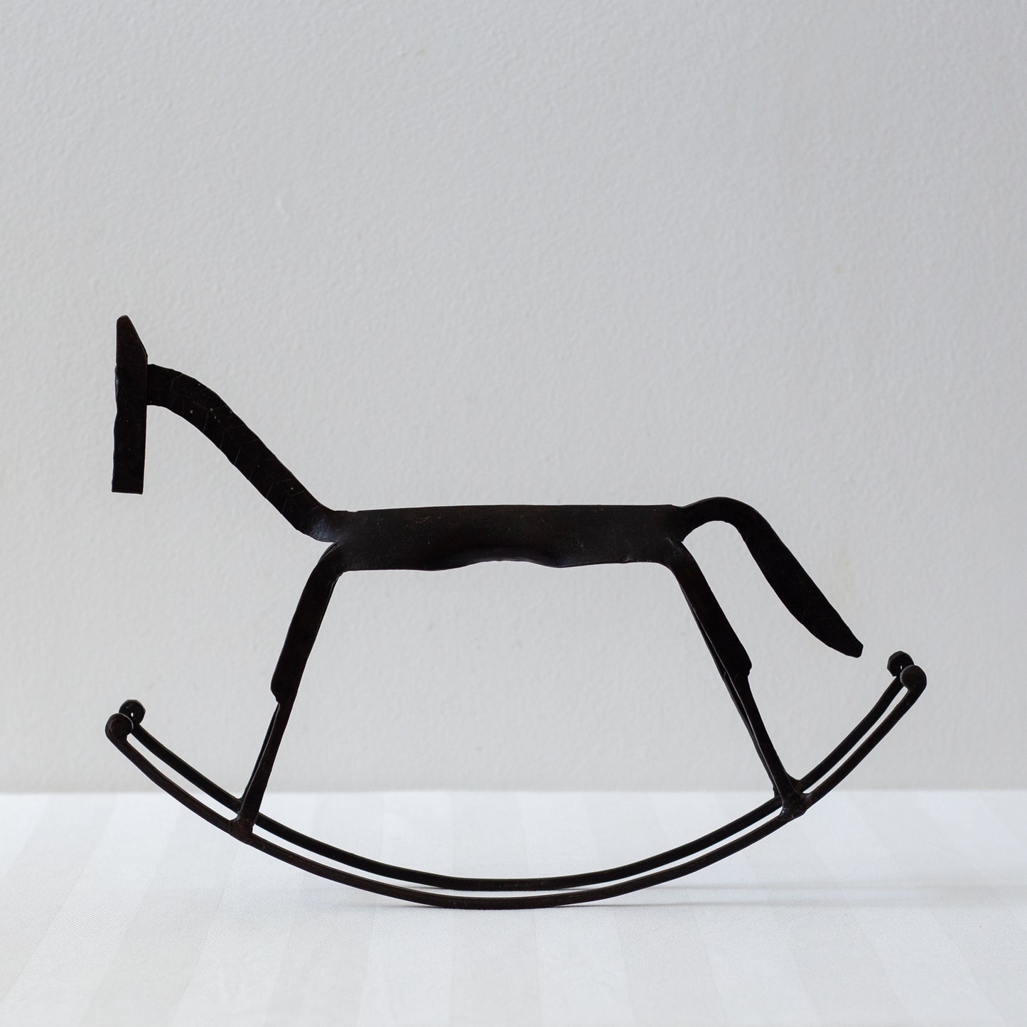Iron Rocking Horse Sculpture, Mid-20th Century.