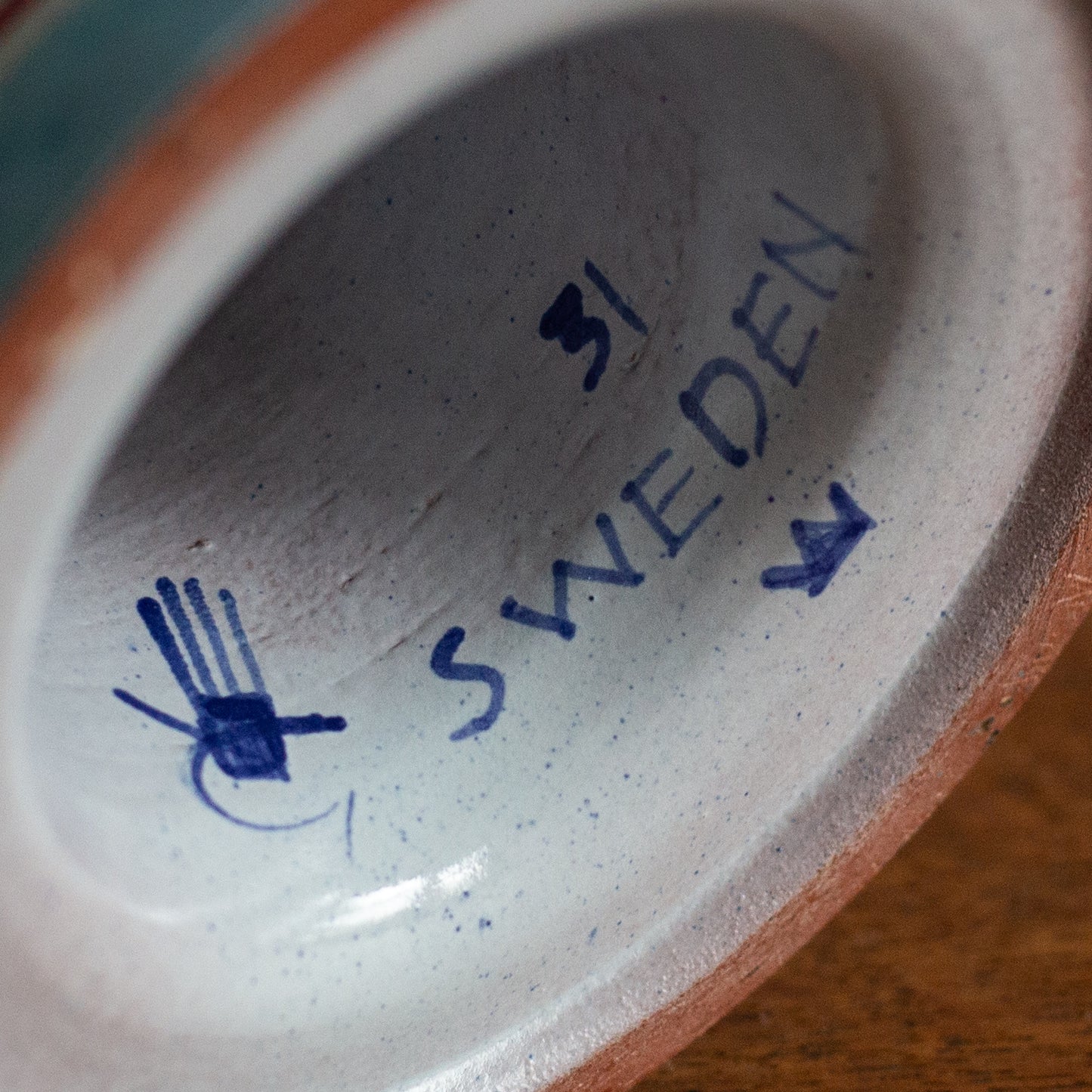 Rare Stoneware Faience series Candle Holder, Stig Lindberg, Gustavsberg, Sweden. 1966.