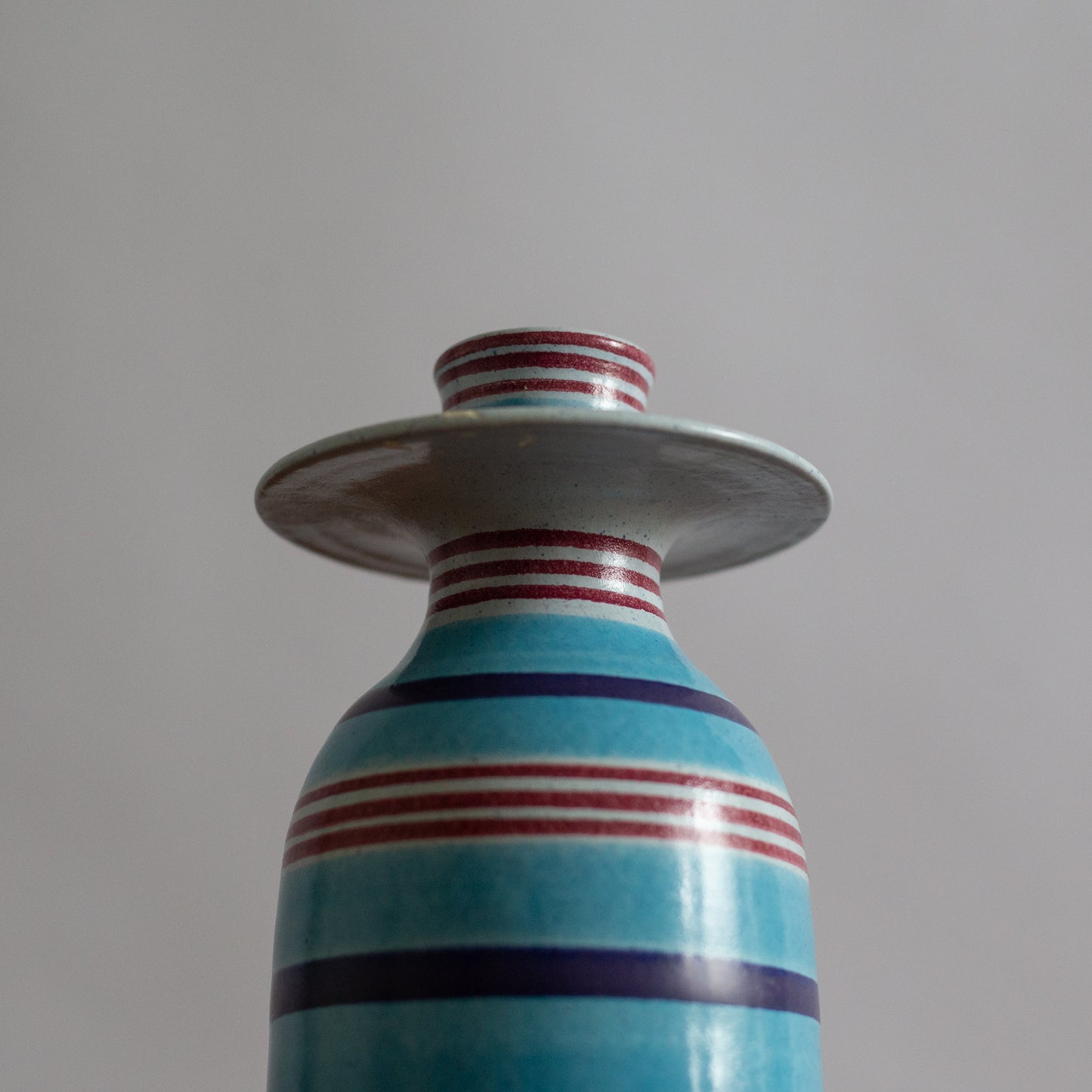 Rare Stoneware Faience series Candle Holder, Stig Lindberg, Gustavsberg, Sweden. 1966.