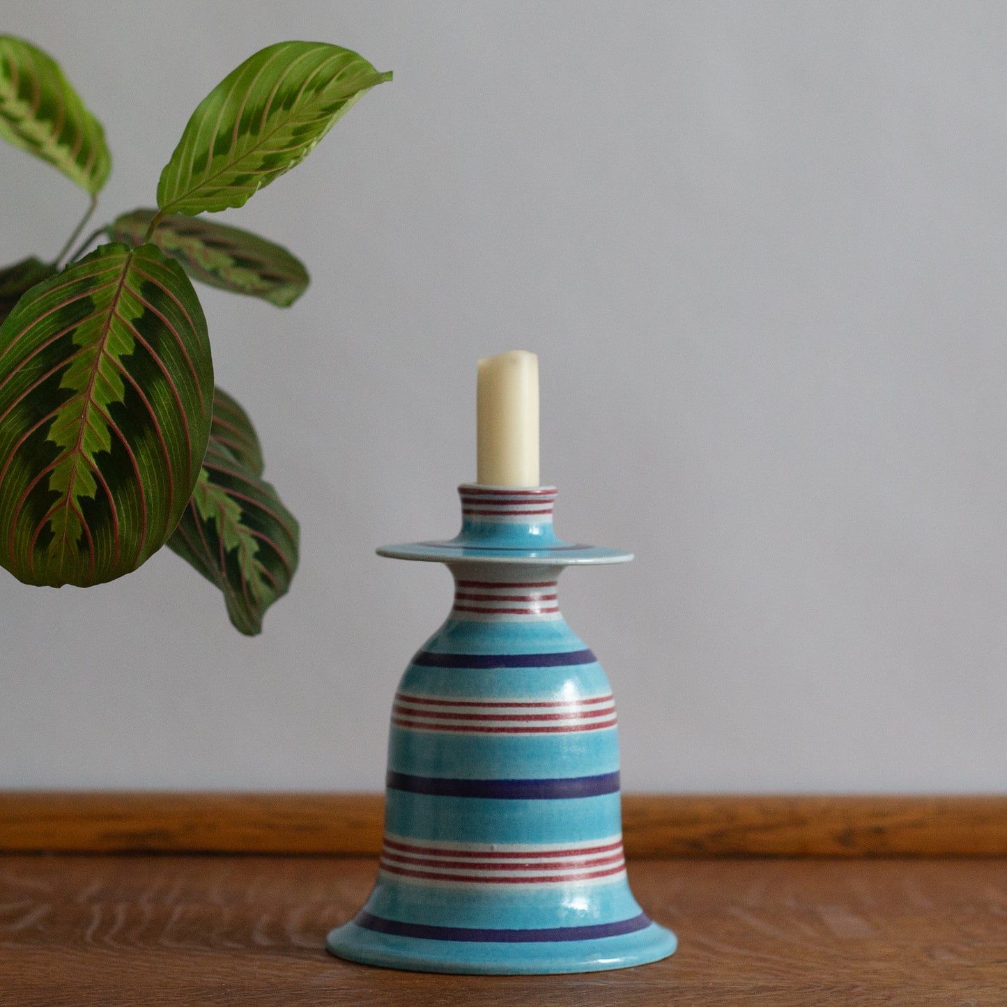 Rare Stoneware Faience series Candle Holder, Stig Lindberg, Gustavsberg, Sweden. 1966.