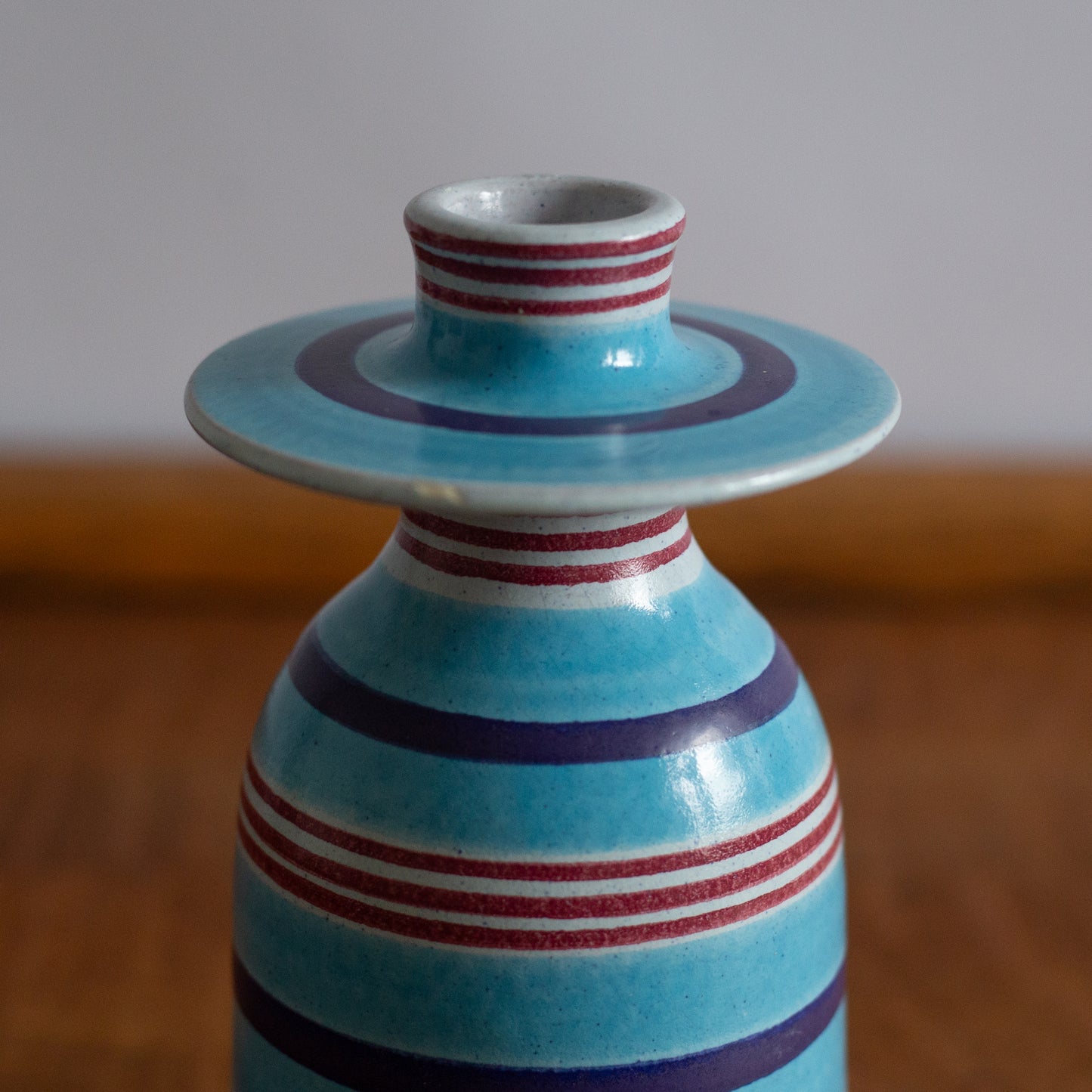 Rare Stoneware Faience series Candle Holder, Stig Lindberg, Gustavsberg, Sweden. 1966.