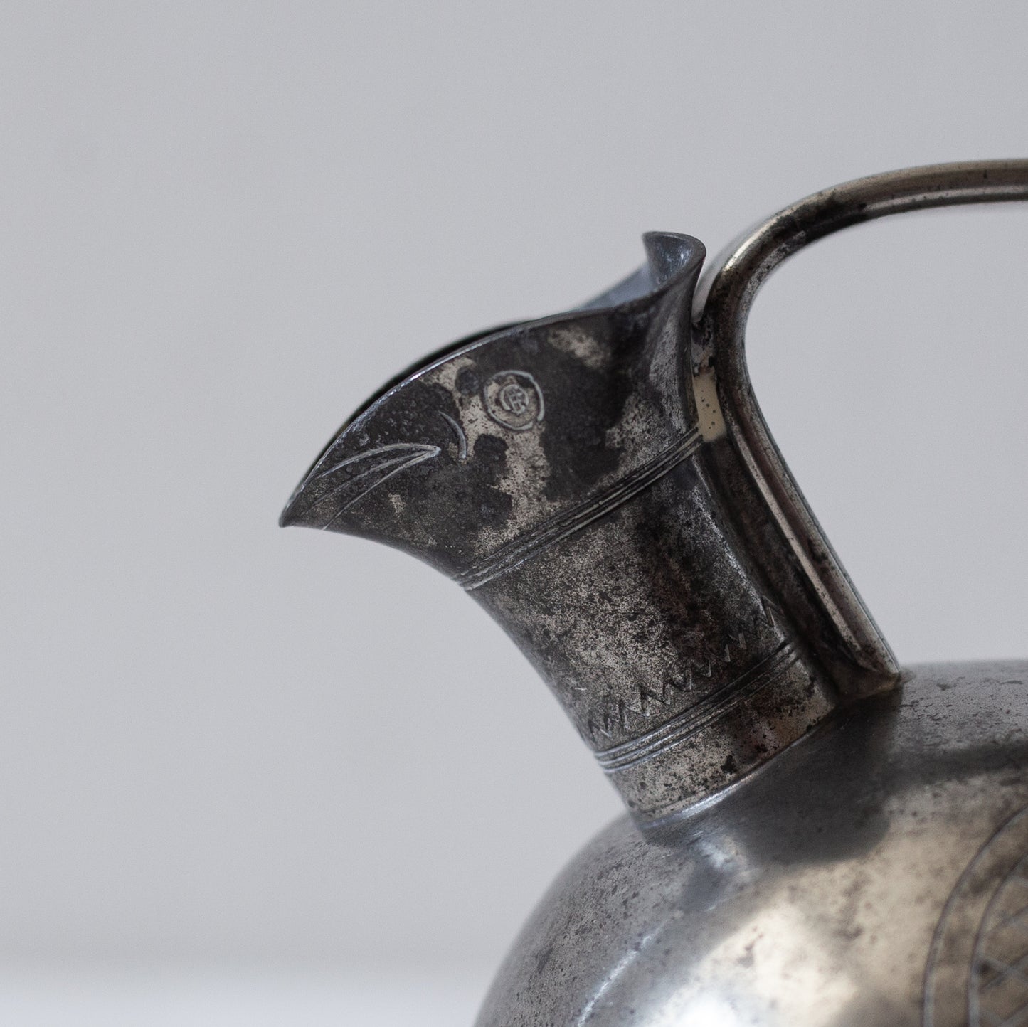 Modernist Pewter Wine Jug, Oscar Antonsson, Athena Ystad, Sweden. 1938.
