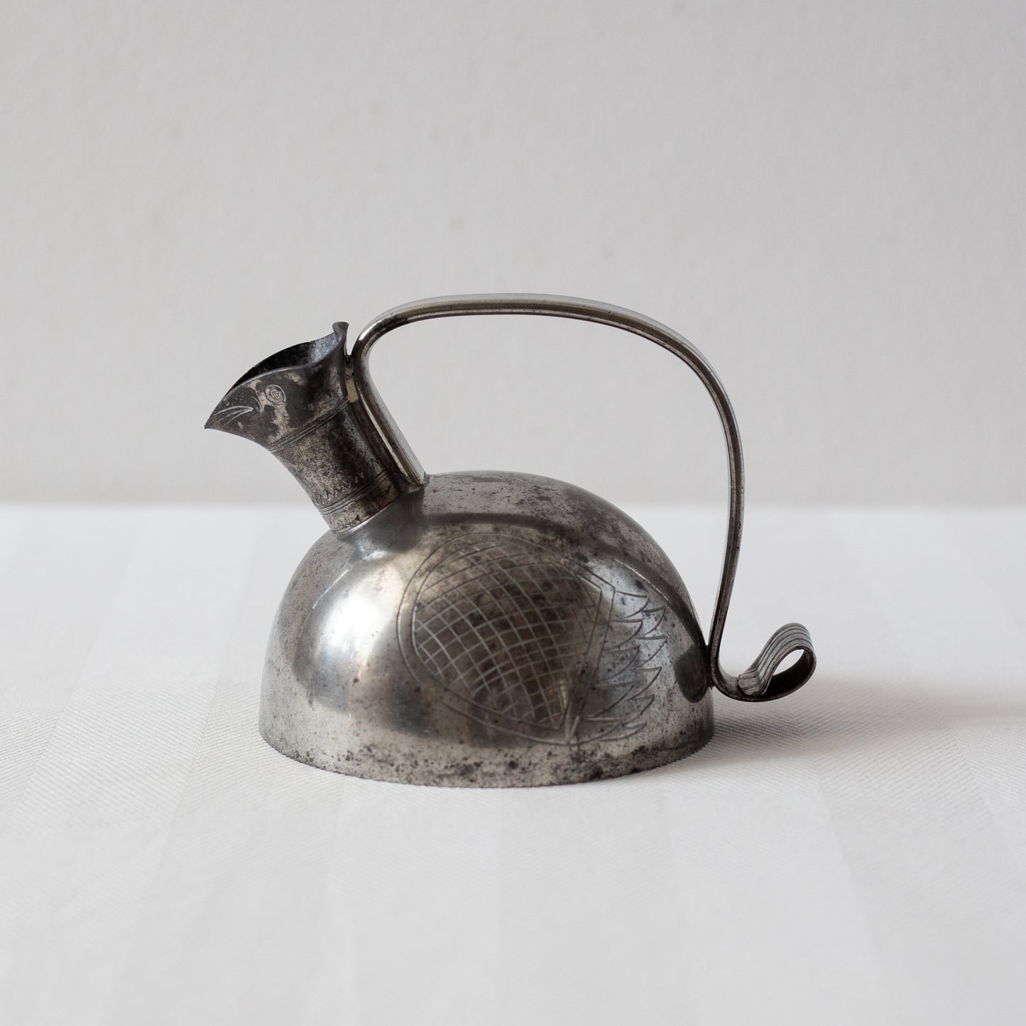 Modernist Pewter Wine Jug, Oscar Antonsson, Athena Ystad, Sweden. 1938.