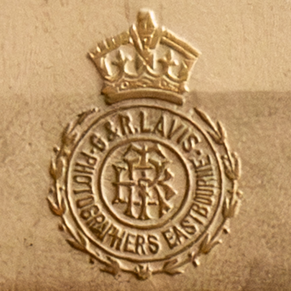 Framed Cabinet Photograph of a Girl with a Dog, G & R Lavis, England. Circa 1890.