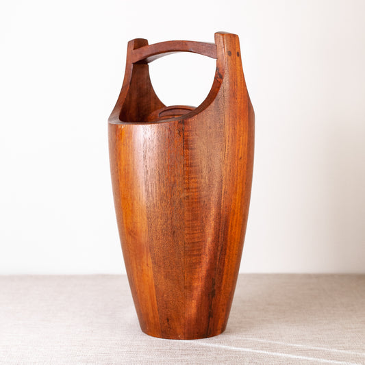 Early staved teak ice bucket, Jens Quistgaard, Dansk Designs, Denmark. 1950's.