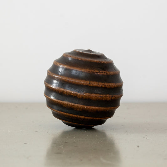 Spherical ridged sculpture. Mid-20th century.