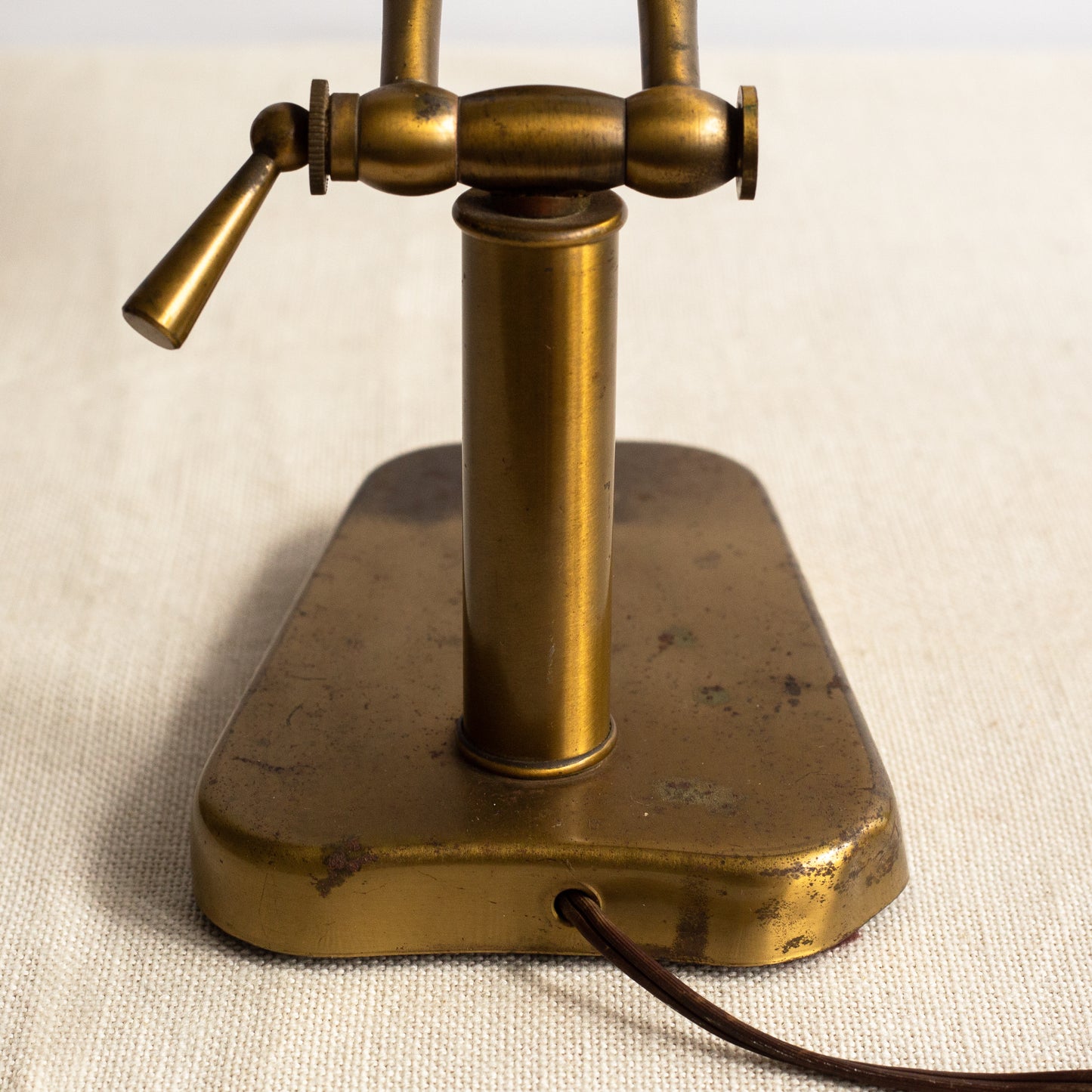 Articulating Desk Lamp with fibreglass shade, France. 1950's.