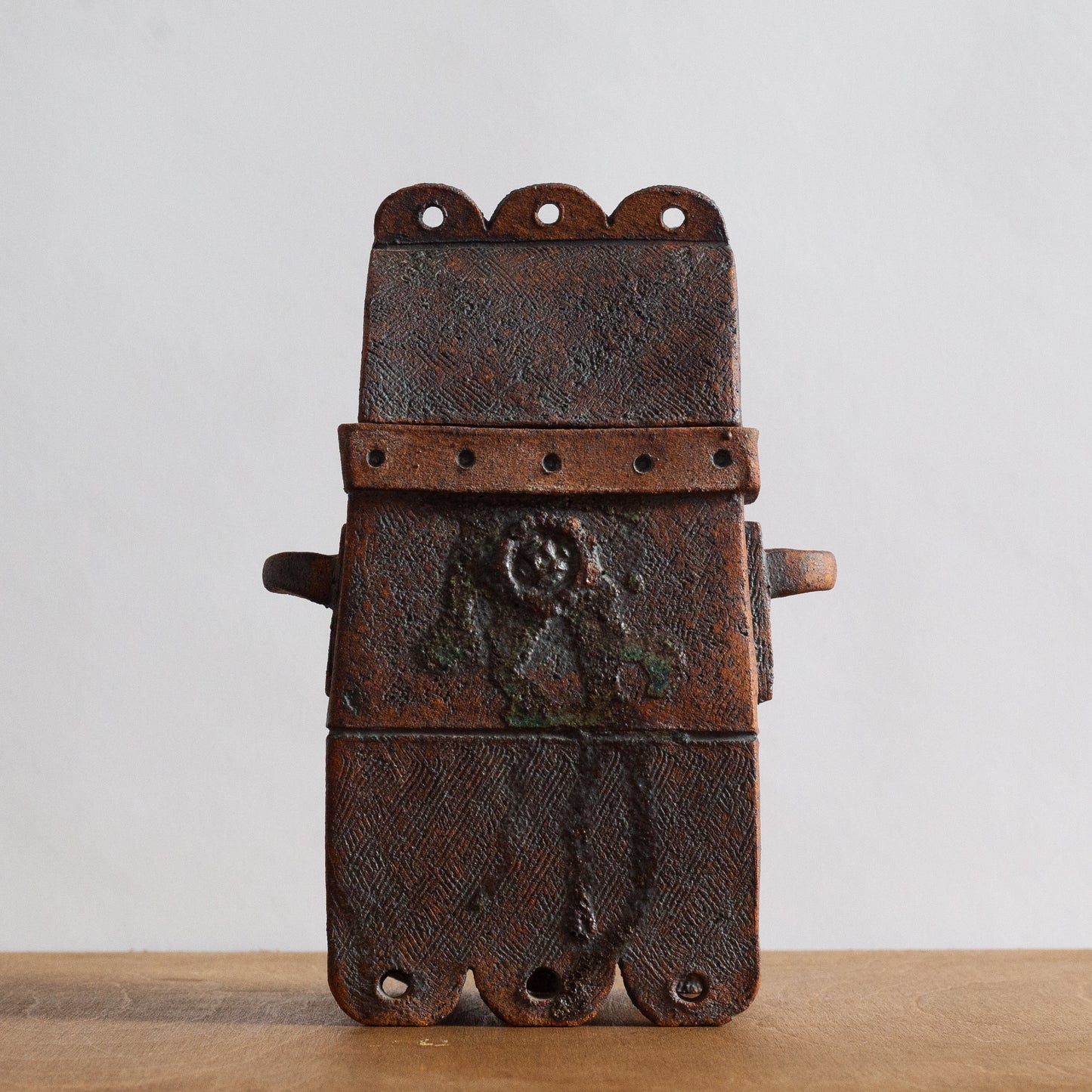 Unique Slab Built Studio Pottery Lidded Jar. Mid-20th century.