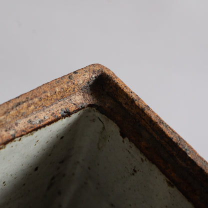 Unique Slab Built Studio Pottery Lidded Jar. Mid-20th century.