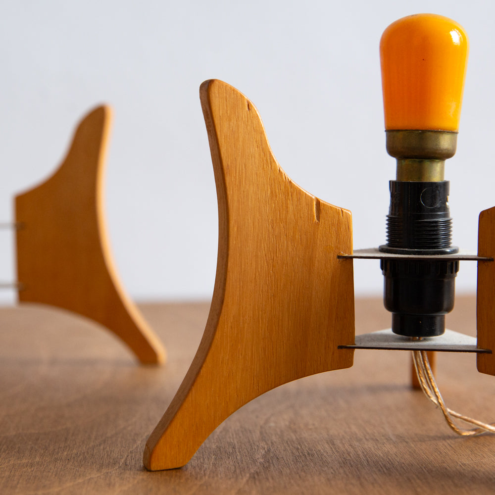 Unique Pair of Sea Urchin Table Lamps, 1970s.