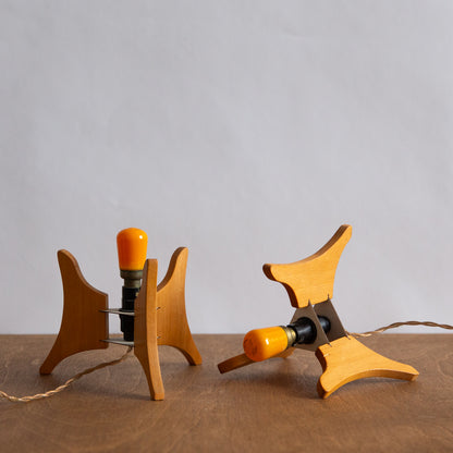 Unique Pair of Sea Urchin Table Lamps, 1970s.