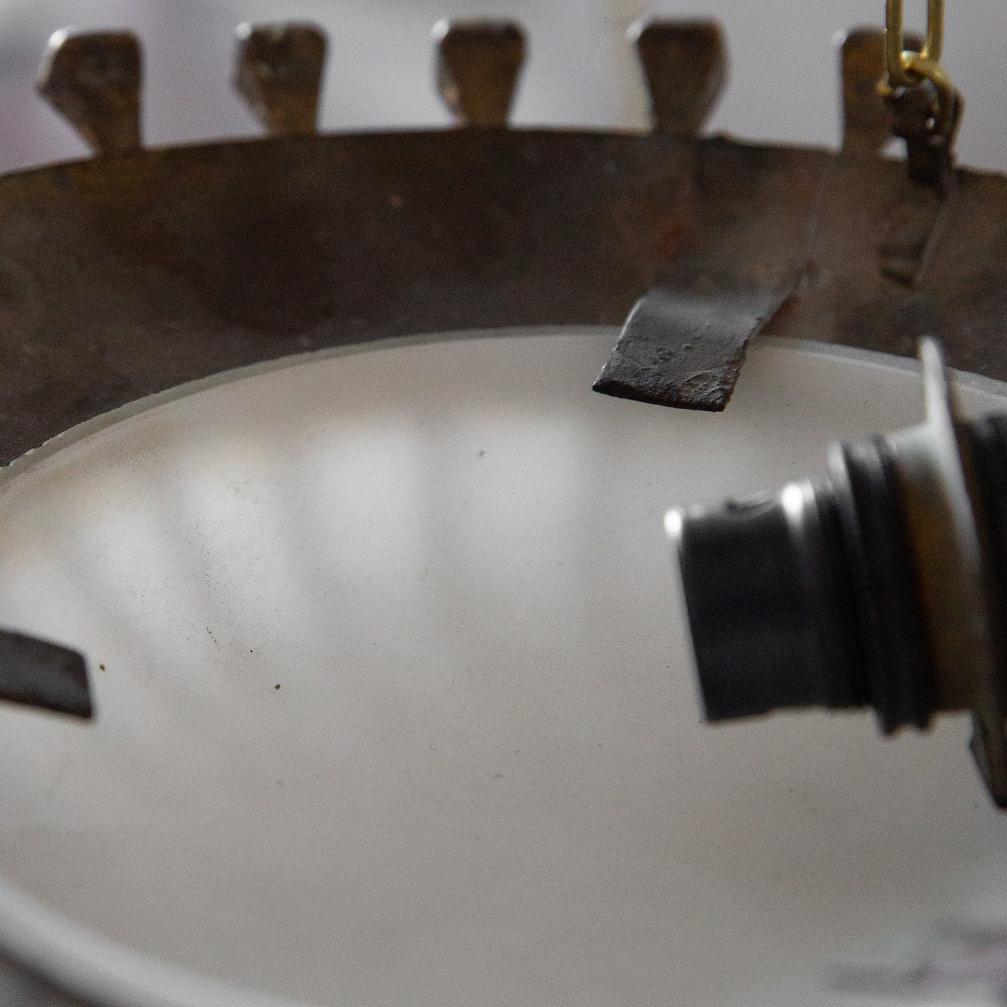 Small Brutalist Sunburst Plafonnier, France. 1970s.