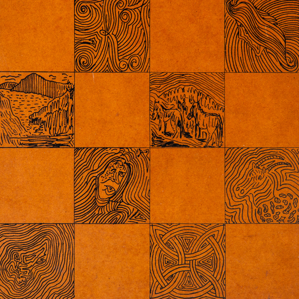 Early 1900s Regency Chess Set and Unique Chess Board by Taylor Stevens, England. C20th.