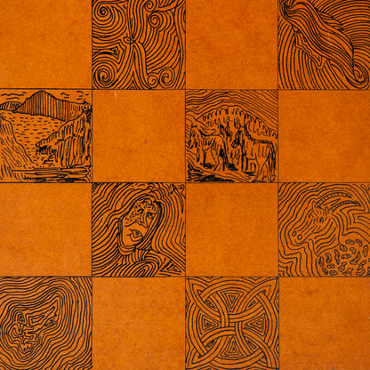 Early 1900s Regency Chess Set and Unique Chess Board by Taylor Stevens, England. C20th.