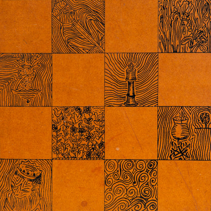 Early 1900s Regency Chess Set and Unique Chess Board by Taylor Stevens, England. C20th.