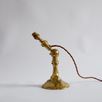 Articulating Machined Brass Ships Table Lamp, England. Early 20th century.