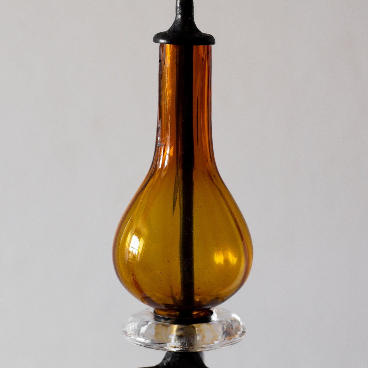 Iron and Glass Chandelier, Erik Höglund, Boda, Sweden. 1950’s.