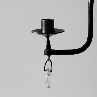 Iron and Glass Chandelier, Erik Höglund, Boda, Sweden. 1950’s.