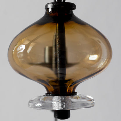 Iron and Glass Chandelier, Erik Höglund, Boda, Sweden. 1950’s.