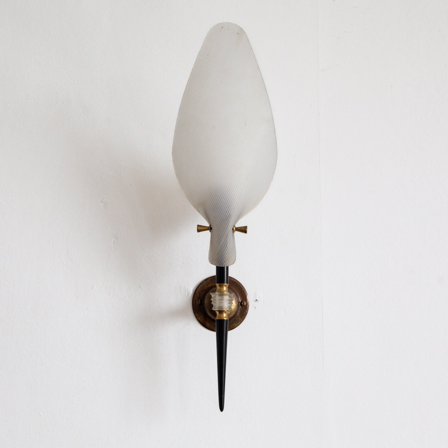 Pair of Brass & Plexiglass Wall Lights, France. 1960s.