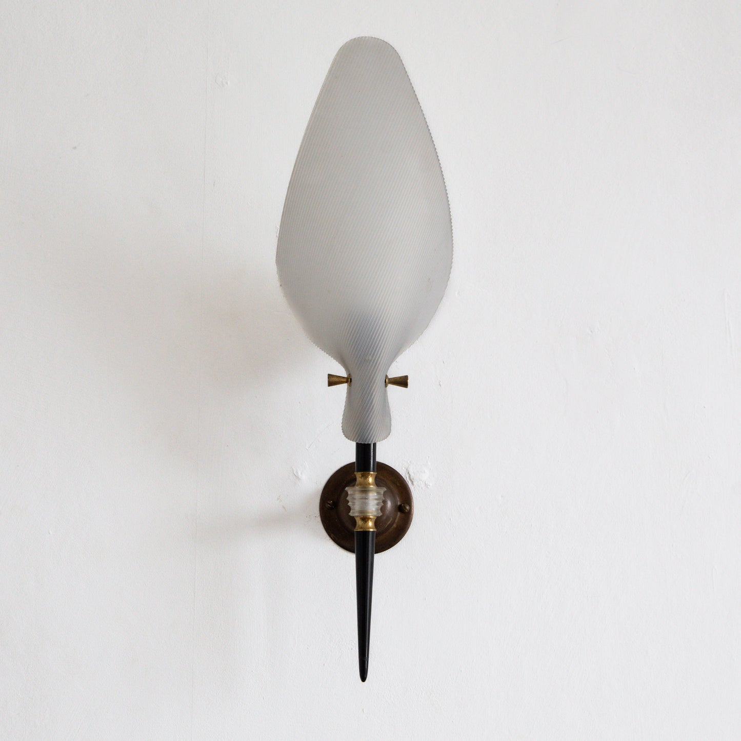 Pair of Brass & Plexiglass Wall Lights, France. 1960s.