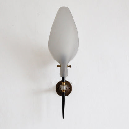 Pair of Brass & Plexiglass Wall Lights, France. 1960s.