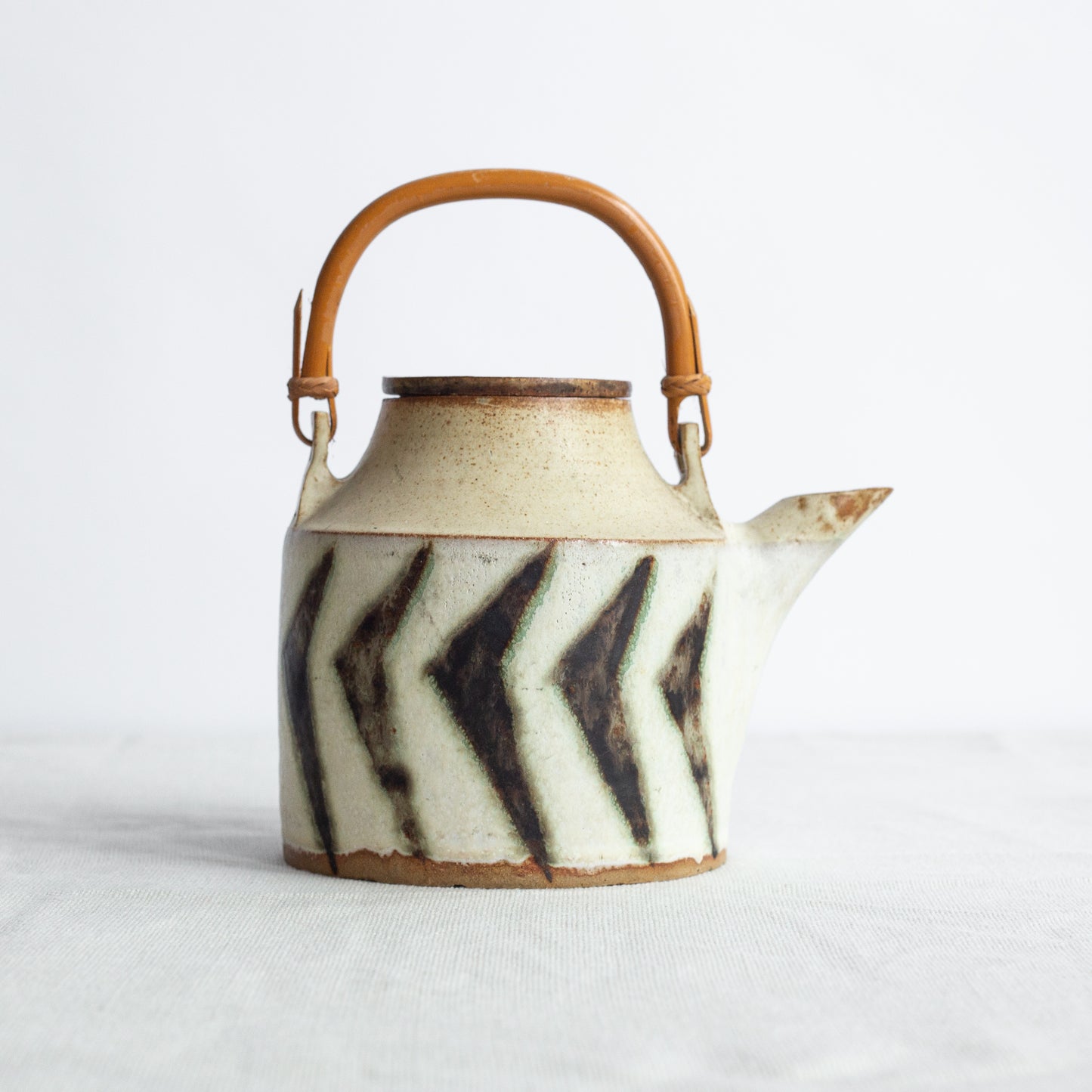 Studio pottery teapot, Denmark. 1950s.