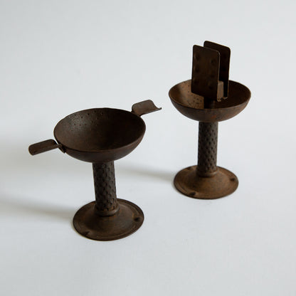 Small Arts & Crafts Ashtray & Matchbox Holder, Hugo Berger, Goberg, Germany. Circa 1910s.