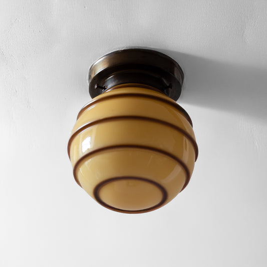 Funkis Flush-mounted Glass Ceiling Globe, Sweden. 1930s.