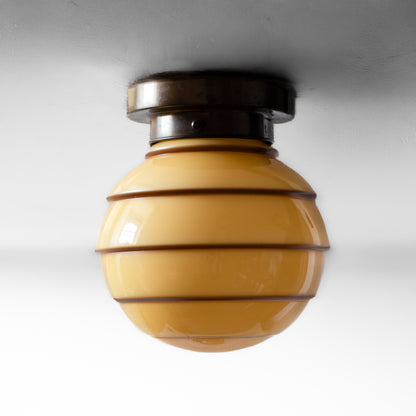Funkis Flush-mounted Glass Ceiling Globe, Sweden. 1930s.