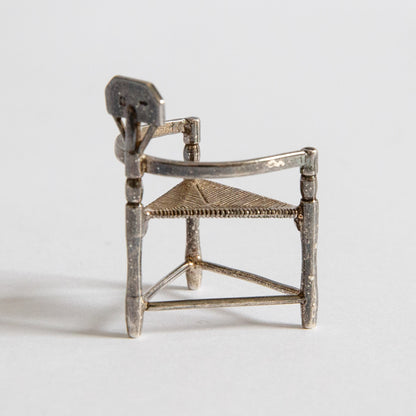 Miniature Silver Turner Chair, Koninklijke Van Kempen & Begeer, Netherlands. Mid-20th century.